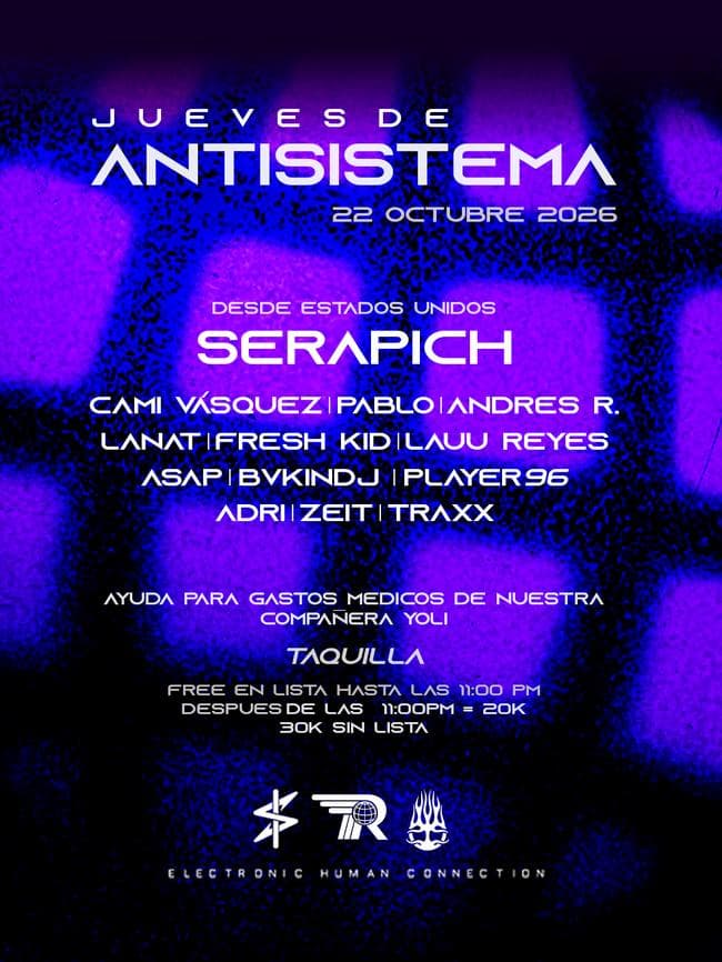 Flyer de JUEVES ANTISISTEMA 